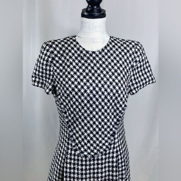 Versace Houndstooth Tweed Mini Dress size 48/us size 12 - Picture 5 of 16